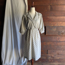 Load image into Gallery viewer, 80s Vintage Beige Batwing Polkadot Dress
