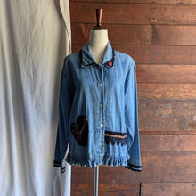 Load image into Gallery viewer, 90s Vintage Embellished Denim Jacket
