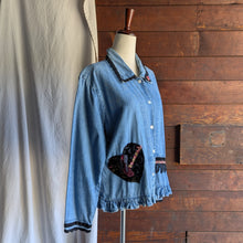 Load image into Gallery viewer, 90s Vintage Embellished Denim Jacket
