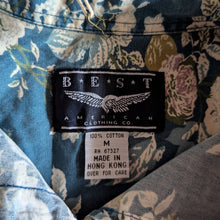 Load image into Gallery viewer, 90s Vintage Teal Floral Print Button Up Shirt
