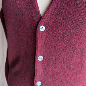 90s Vintage Burgundy V-Neck Cardigan