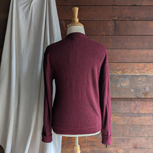 90s Vintage Burgundy V-Neck Cardigan