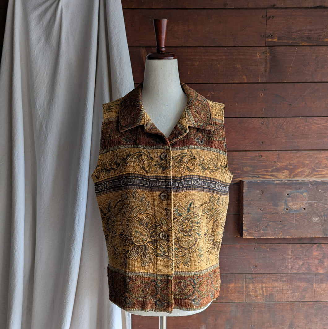 90s Vintage Tan Tapestry Vest