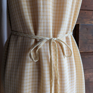 90s Vintage Yellow Gingham Sleeveless Dress