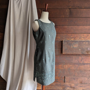 90s Vintage Olive Green Mini Dress