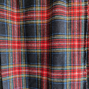 80s Vintage Plaid Wool Wrap Skirt