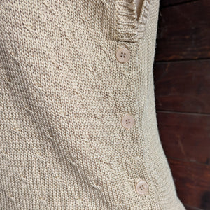 90s Vintage Golden Tan Boxy Sweater Vest