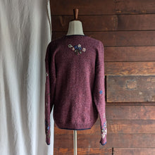 Load image into Gallery viewer, 90s Vintage Embroidered Hearts and Flowers Cardigan
