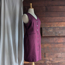 Load image into Gallery viewer, 90s Vintage Wine Colored Polyester Twill Dress
