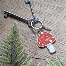 Load image into Gallery viewer, Friend of the Forest Mushroom Metal Keychain
