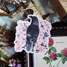 Load image into Gallery viewer, Crow and Cherry Blossoms Vinyl Sticker
