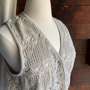 90s Vintage Tan Knit Sweater Vest