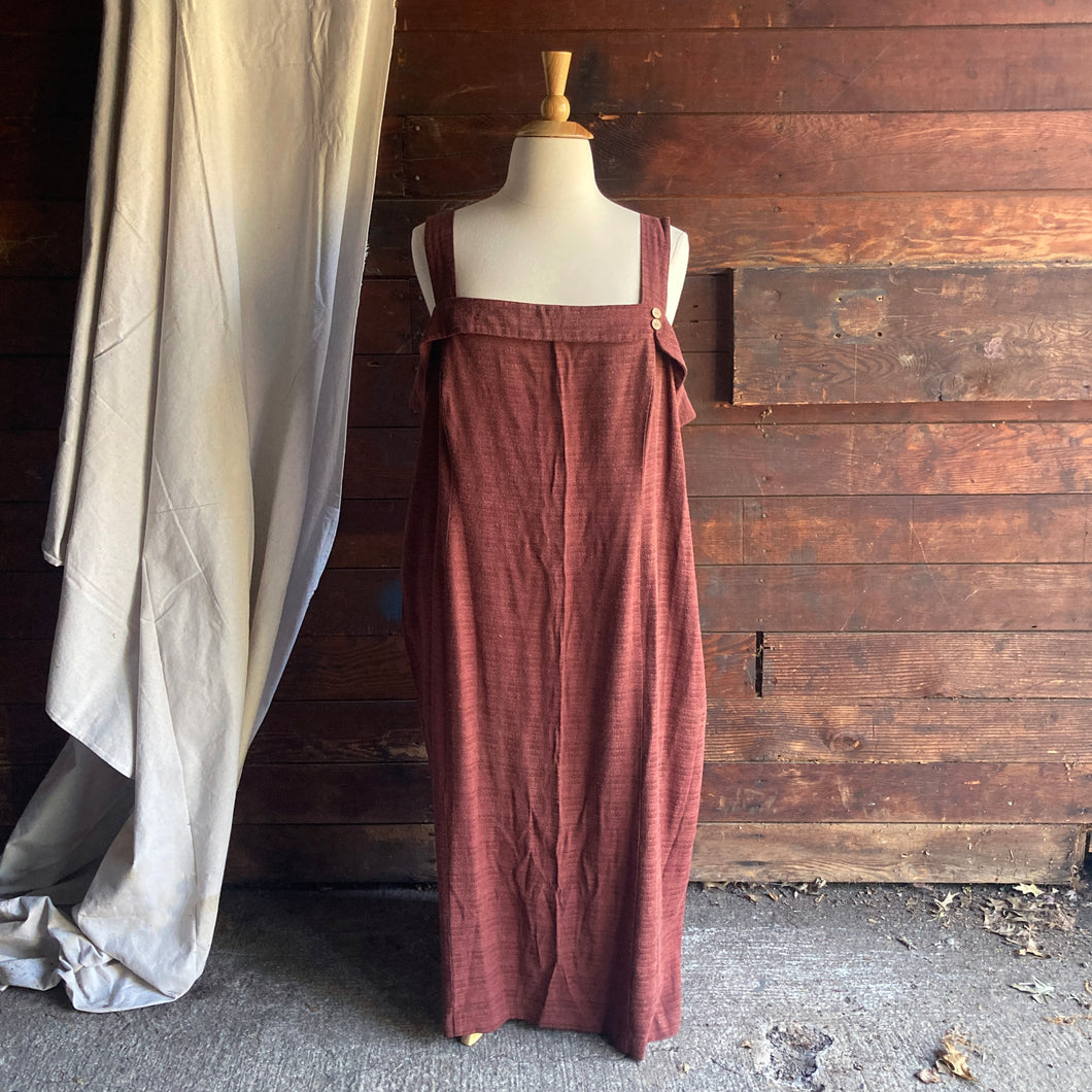90s/Y2K Vintage Plus Size Brown Rayon Blend Tank Dress