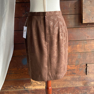 Vintage Brown Poly Korean Pencil Skirt