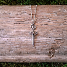 Load image into Gallery viewer, Onyx Sword Sterling Silver Pendant
