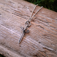 Load image into Gallery viewer, Onyx Sword Sterling Silver Pendant
