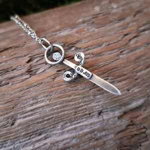 Onyx Sword Sterling Silver Pendant