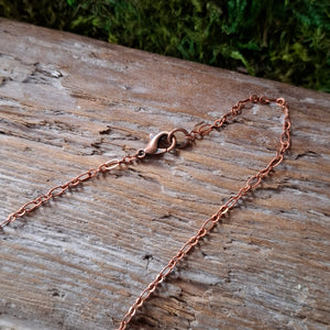 Copper Moonstone Luna Moth Necklace