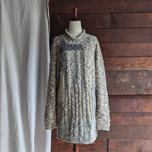 90s Vintage Chunky Wool Blend Sweater Dress