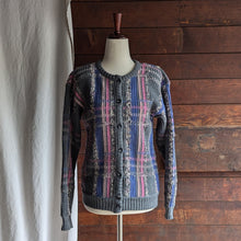 Load image into Gallery viewer, 80s Vintage Grey Wool Blend Knit Cardigan
