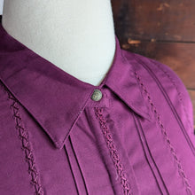 Load image into Gallery viewer, 90s Vintage Plus Size Raspberry Rayon Blend Blouse
