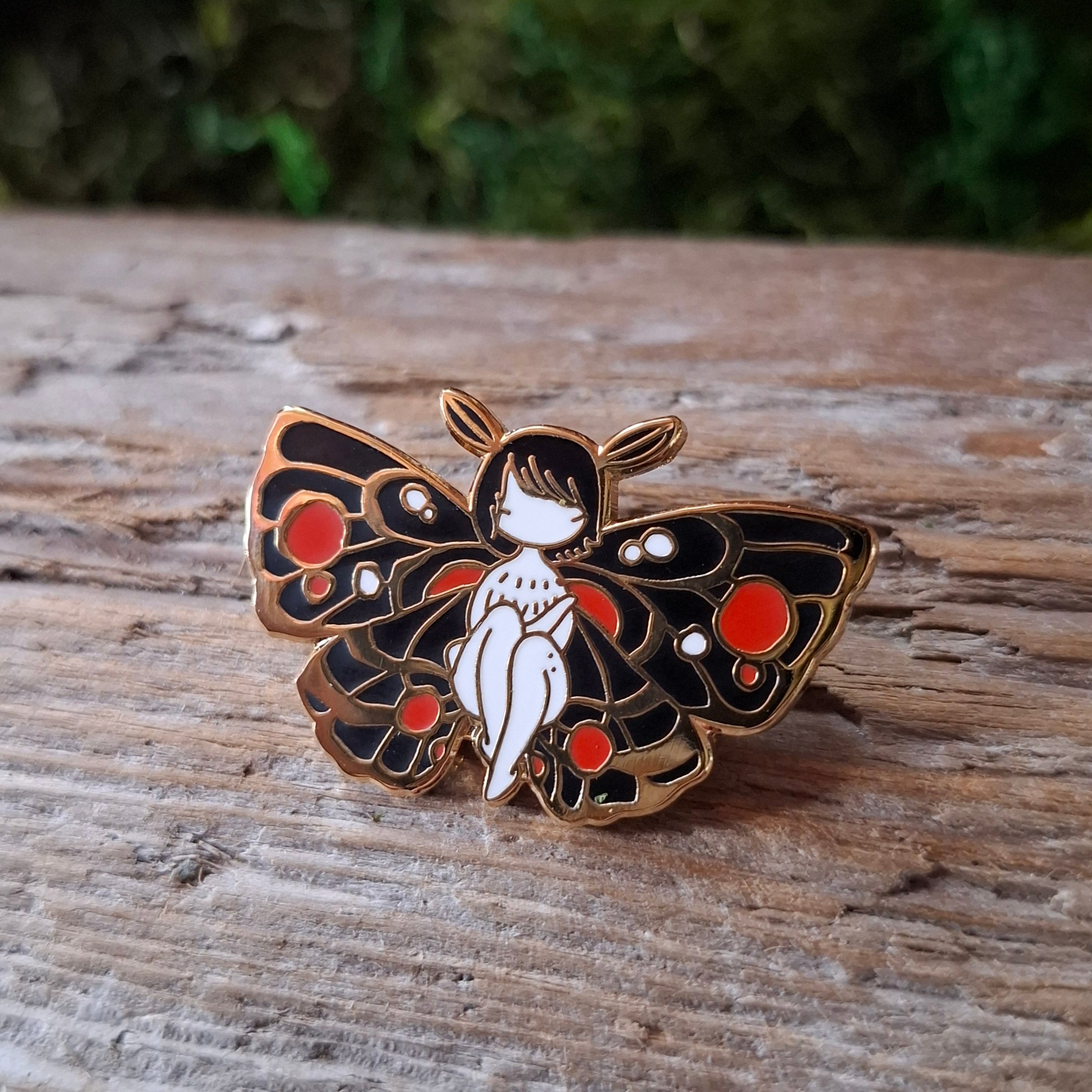 Moth Girl Enamel Pin – Forager Vintage