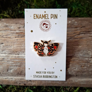 Moth Girl Enamel Pin