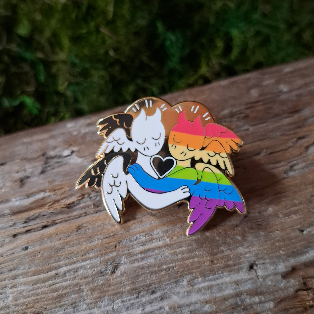 LGBT Ally Angel Enamel Pin
