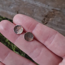 Load and play video in Gallery viewer, Hammered Silver Moon Stud Earrings
