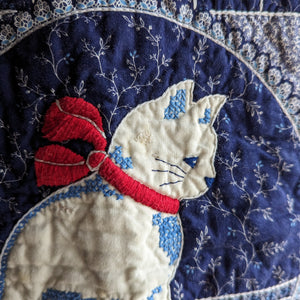 Patchwork Cat & Flower Embroidery Denim Jacket