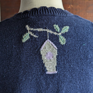 Embroidered Birdhouse Sweater Vest