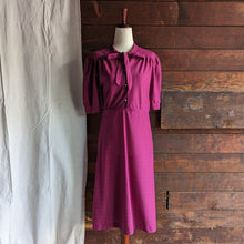 Load image into Gallery viewer, 70s Vintage Polyester Magenta Shirt Dress
