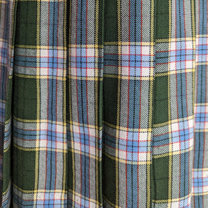 Vintage Homemade Plaid Pleated Wool Midi Skirt