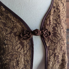 Load image into Gallery viewer, Vintage Brown and Gold Lace Jacket
