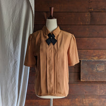 Load image into Gallery viewer, 90s Vintage Bronze-Brown Blouse with Necktie
