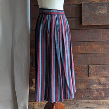 Load image into Gallery viewer, 70s/80s Vintage Rayon Blend Striped Midi Skirt
