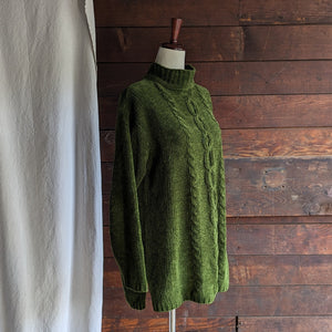 90s/Y2K Green Chenille Sweater