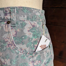 Load image into Gallery viewer, 90s Vintage Pale Floral Denim Mini Skirt
