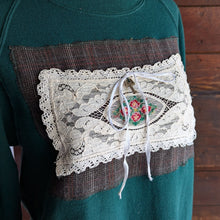 Load image into Gallery viewer, Upcycled Green &#39;Secret Garden&#39; Sweatshirt
