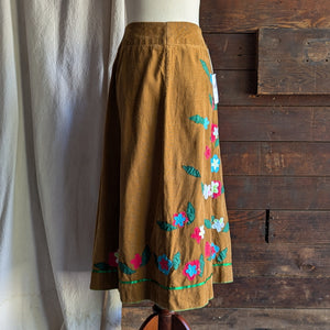 Vintage Homemade Brown Corduroy Skirt
