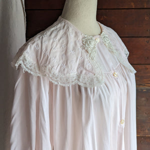Vintage Soft Pink Cotton Peignoir