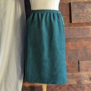 Vintage Plus Size Green Wool Blend Midi Skirt