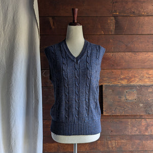 80s Vintage Navy Blue Acrylic Sweater Vest