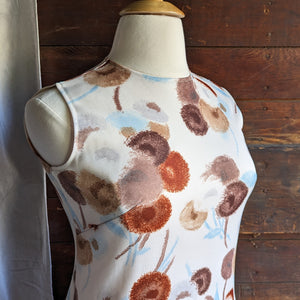 70s Vintage Abstract Polyester Midi Dress