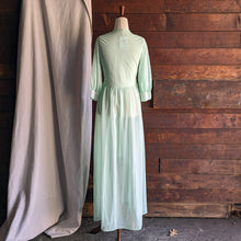 Load image into Gallery viewer, Vintage Green Nylon Peignoir with Lace
