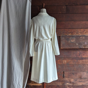70s Vintage Off-White Knit Dress with Belt
