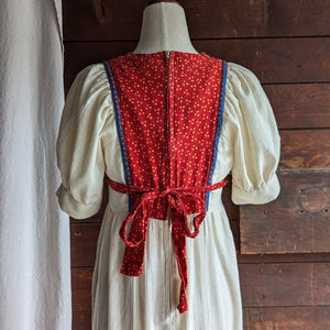 70s Vintage High Waist Prairie Dress