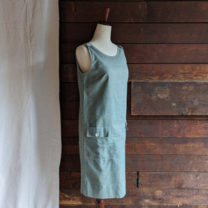 60s Vintage Green Cotton Jumper Dress