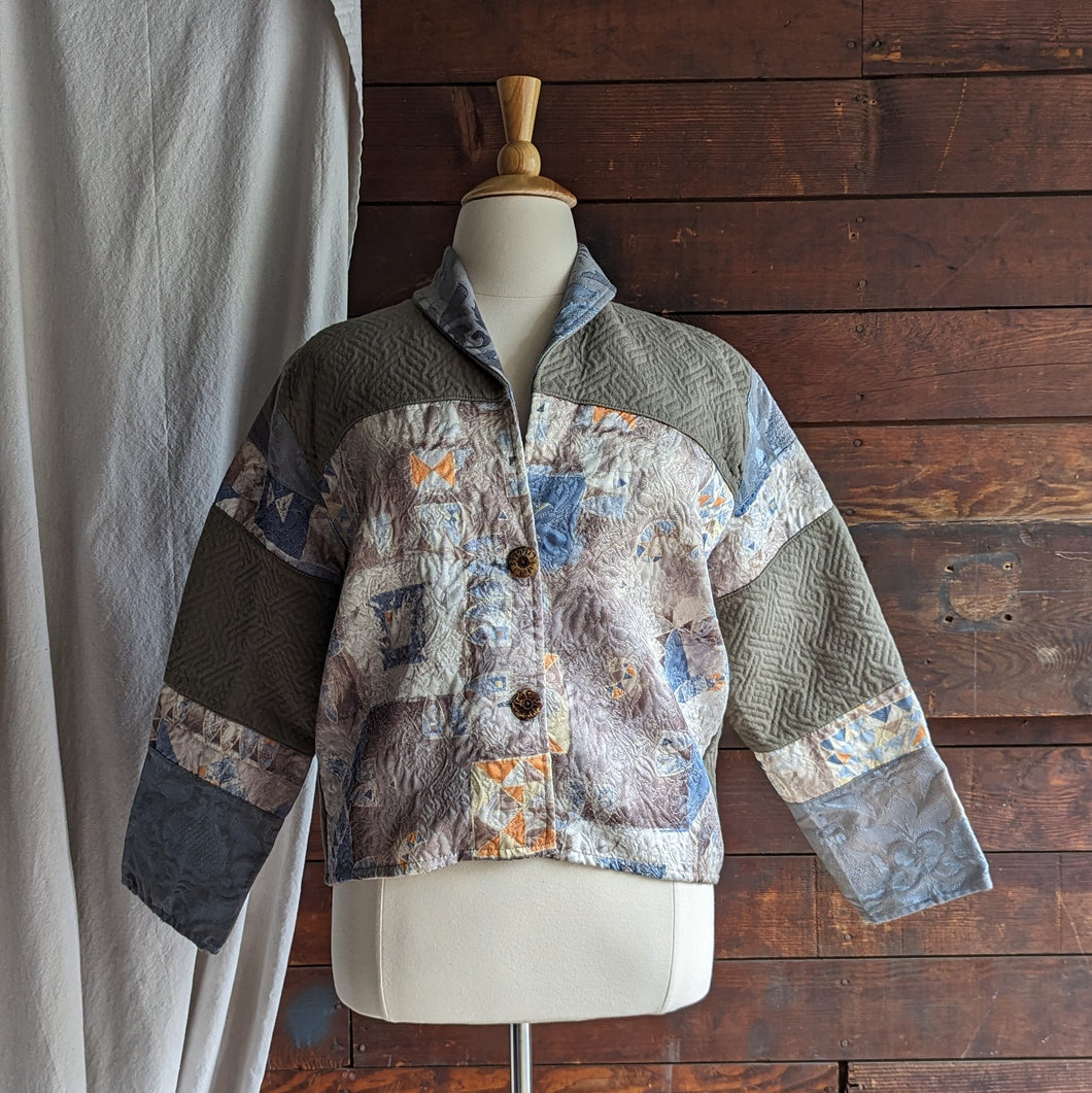 90s Vintage Plus Size Cropped Tapestry Jacket