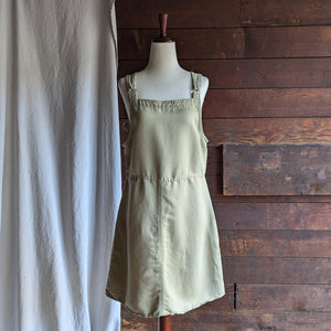 90s Vintage Beige Twill Mini Dress